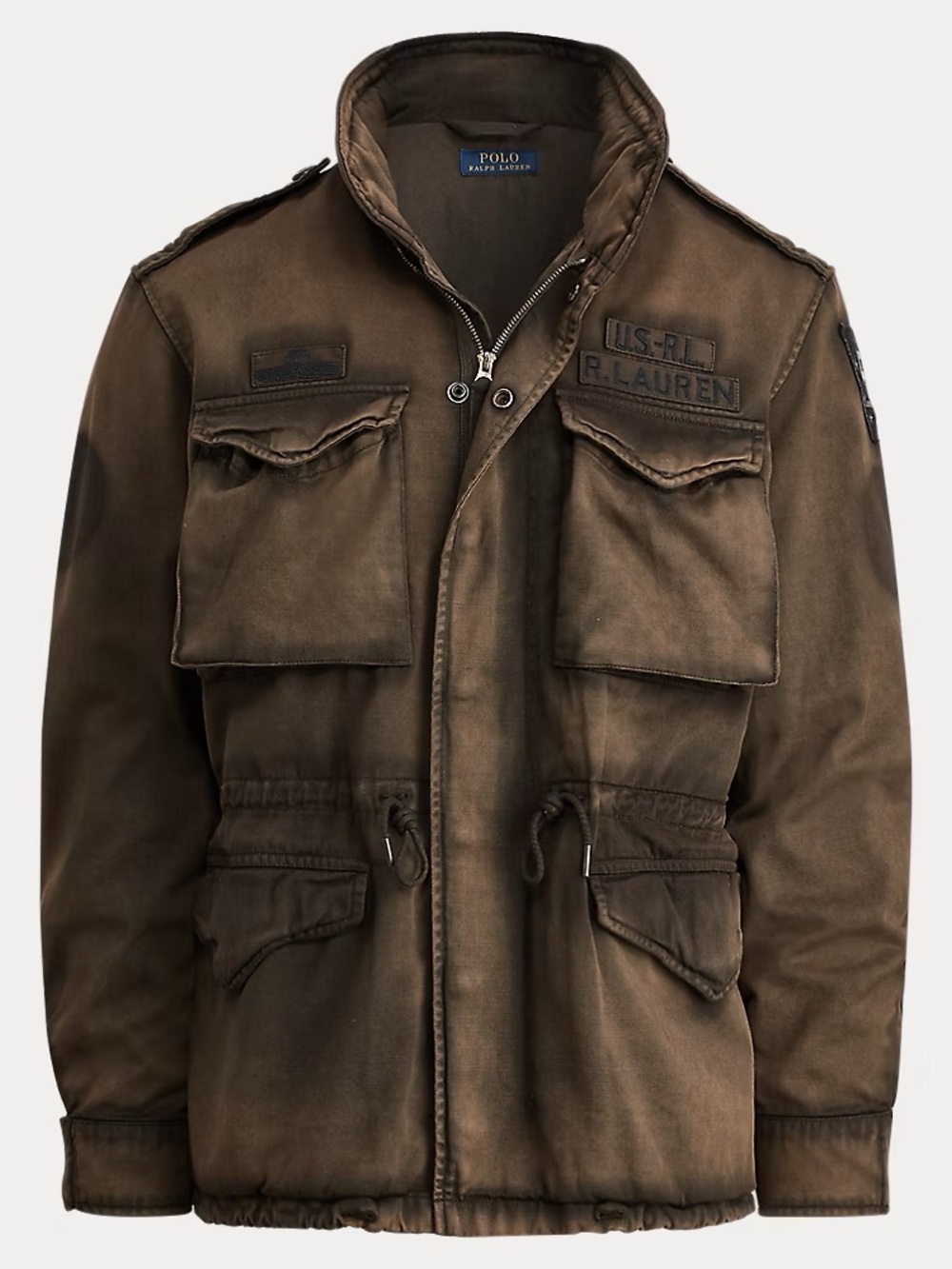 Polo by Ralph Lauren Distressed Brown Green Army Military Field Jacket Men’s L